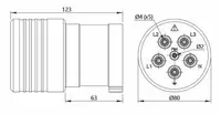 PJP ADAFM-TETRA63 Adapter Dimensions